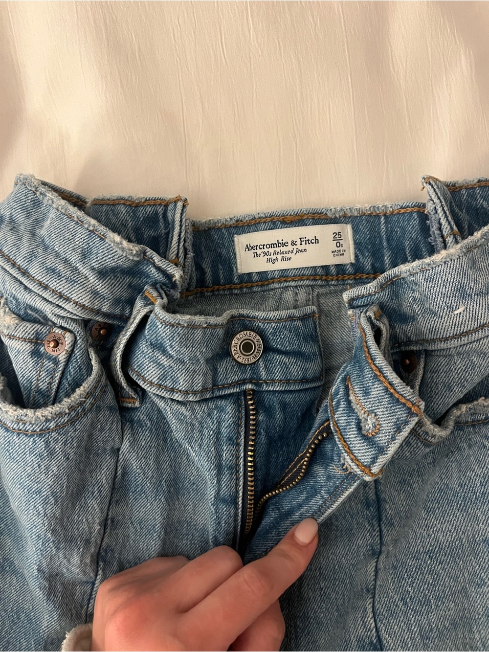 Abercrombie straight leg jeans with seam